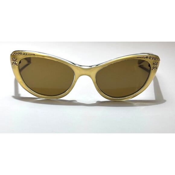 Vintage 50s 60s CAT EYE Gold Rhinestones EMBELLISHED Made in FRANCE Sunglasses main image 5
